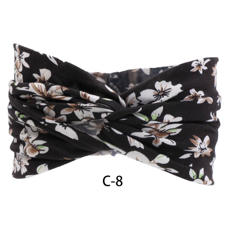 Tela al por mayor Boho Style New Elastic Cross Sport Diadema